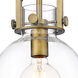 Newton Newton Sphere 1 Light 8 inch Brushed Brass Mini Pendant Ceiling Light