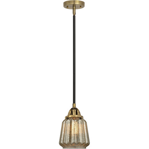 Nouveau 2 Chatham 1 Light 6 inch Black Antique Brass Mini Pendant Ceiling Light in Incandescent, Mercury