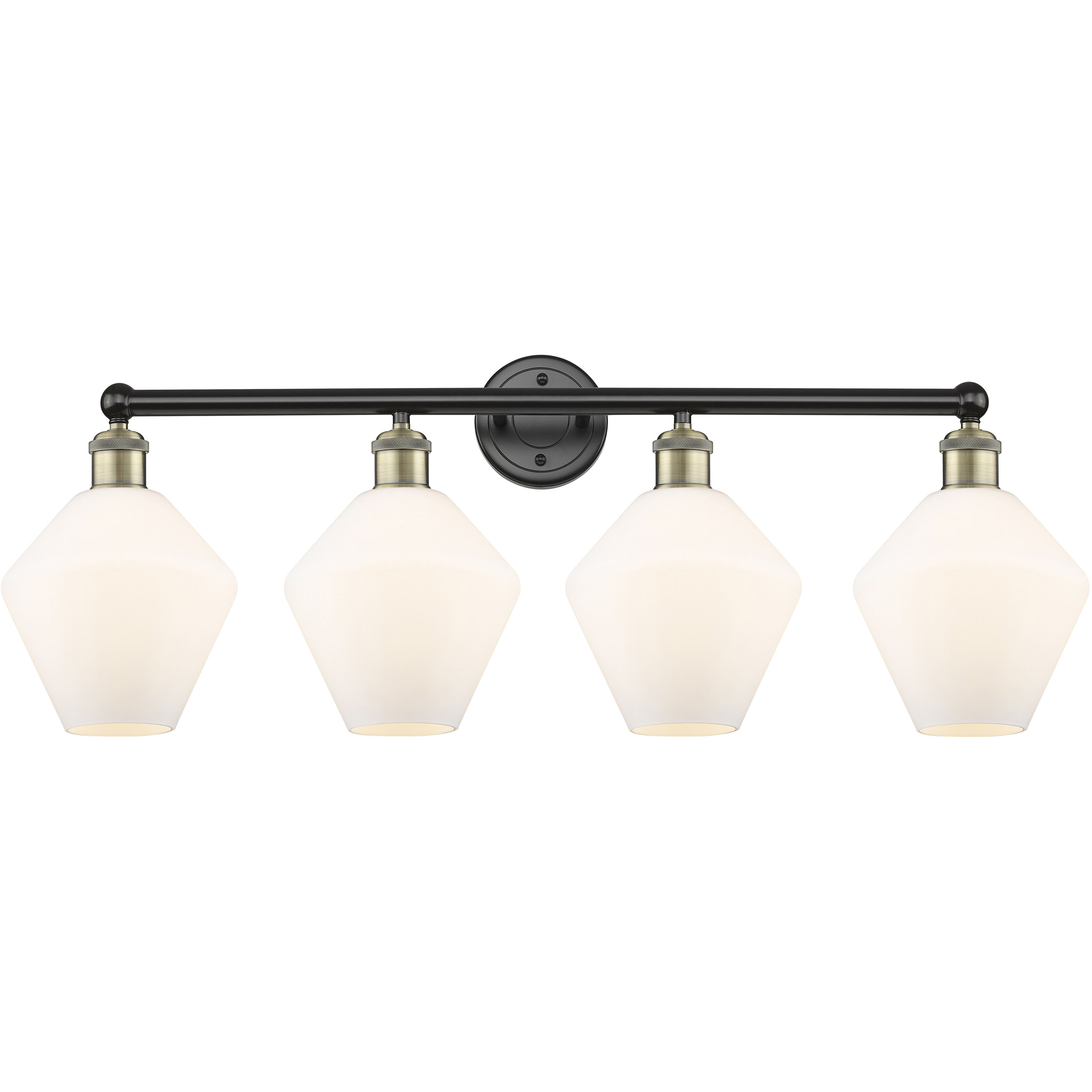 Cindyrella 4 Light 35 inch Black Antique Brass Bath Vanity Light Wall Light in Cased Matte White