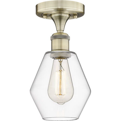 Cindyrella 1 Light 6 inch Antique Brass Semi-Flush Mount Ceiling Light