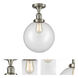 Franklin Restoration X-Large Beacon LED 10 inch Brushed Satin Nickel Semi-Flush Mount Ceiling Light in Clear Glass, Franklin Restoration
