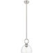 Downtown Urban Hudson 1 Light 8 inch Satin Nickel Mini Pendant Ceiling Light