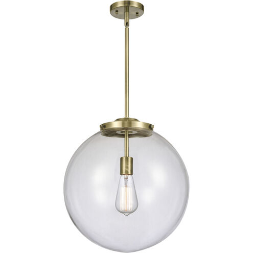 Franklin Restoration Beacon 1 Light 16 inch Antique Brass Pendant Ceiling Light in Incandescent, Clear