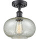 Ballston Gorham LED 10 inch Matte Black Semi-Flush Mount Ceiling Light in Mica Glass, Ballston