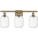 Ballston Preston 3 Light 26.75 inch Brushed Brass Bath Vanity Light Wall Light in Clear