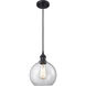 Ballston Athens LED 8 inch Matte Black Mini Pendant Ceiling Light in Clear Glass, Ballston