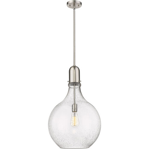 Amherst 1 Light 16 inch Brushed Satin Nickel Pendant Ceiling Light in Seedy Glass