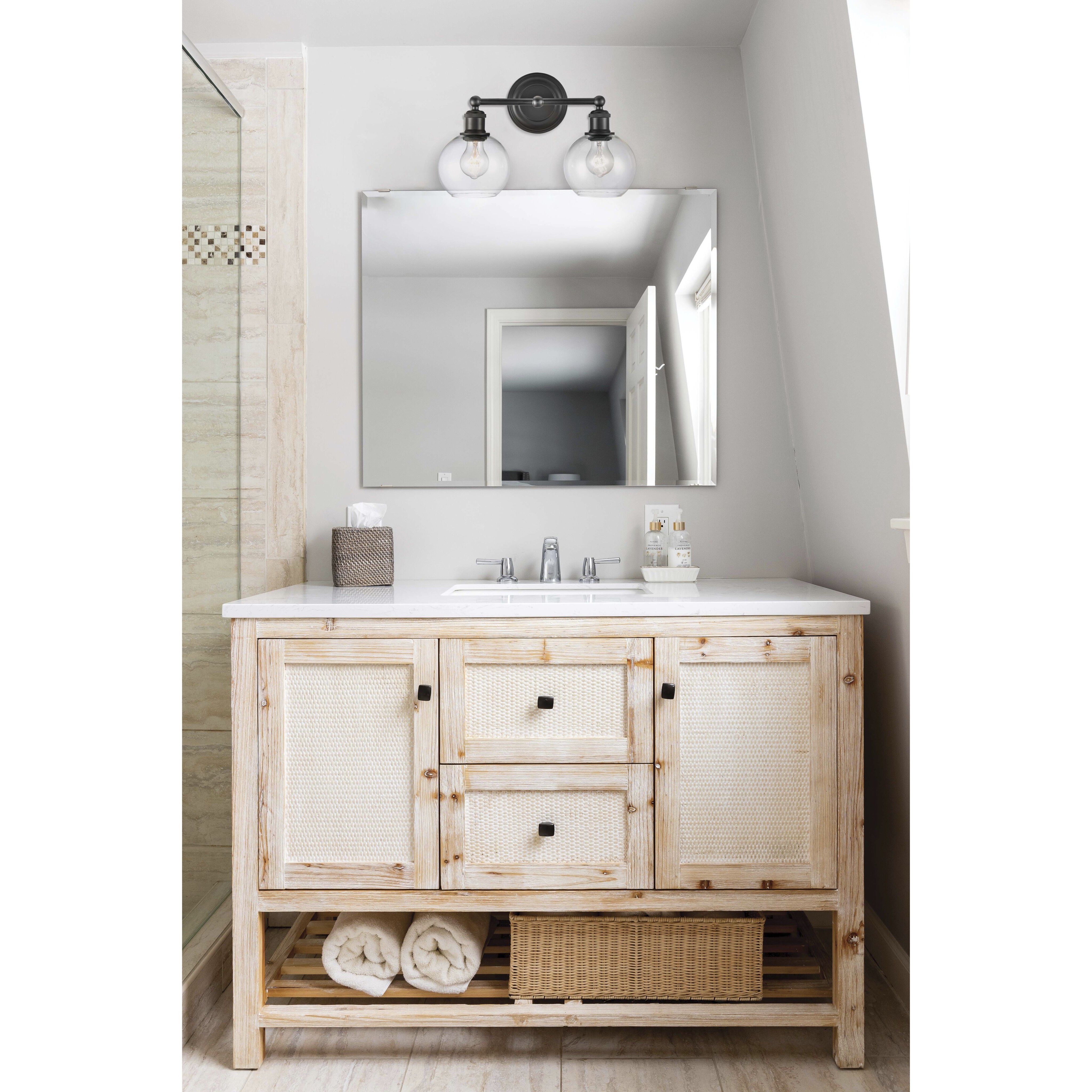 Concord 2 Light 16 inch Matte Black Bath Vanity Light Wall Light in Incandescent, Clear Glass