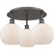 Athens 3 Light 19.75 inch Oil Rubbed Bronze Flush Mount Ceiling Light in Matte White