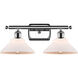 Ballston Orwell 2 Light 18 inch Polished Chrome Bath Vanity Light Wall Light in Matte White Glass, Ballston