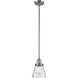 Franklin Restoration Cone 1 Light 6 inch Brushed Satin Nickel Mini Pendant Ceiling Light in Incandescent, Seedy, Franklin Restoration