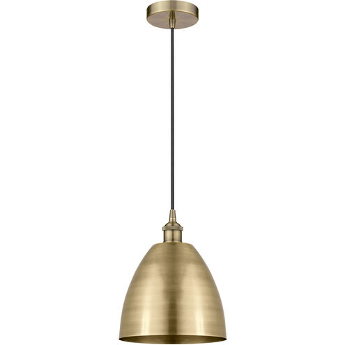 Edison Dome 1 Light 9 inch Antique Brass Mini Pendant Ceiling Light