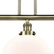 Franklin Restoration XX-Large Beacon 3 Light 44 inch Antique Brass Island Light Ceiling Light in Matte White Glass, Franklin Restoration
