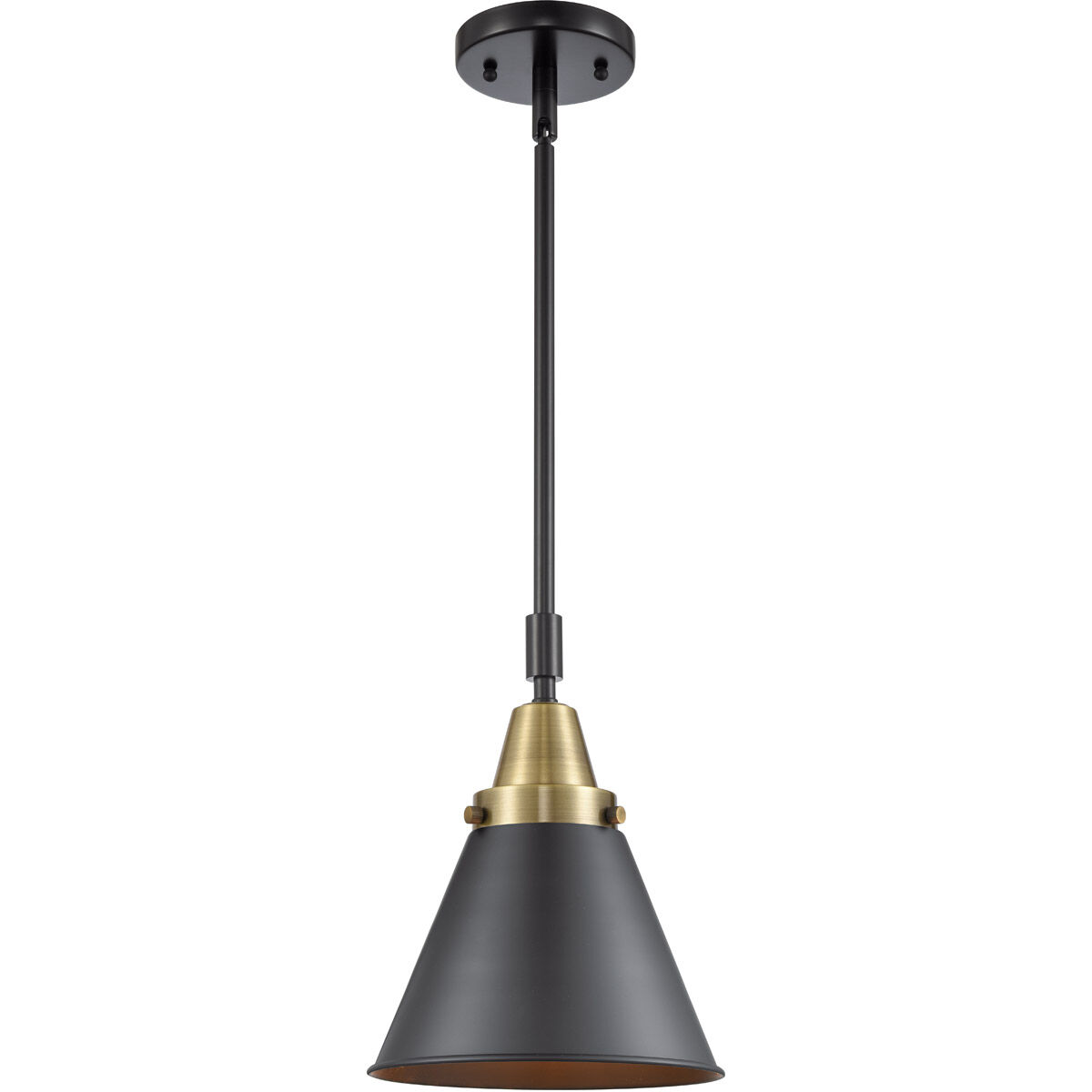 Franklin Restoration Appalachian LED 8 inch Black Antique Brass Mini Pendant Ceiling Light in Matte Black