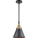 Franklin Restoration Appalachian LED 8 inch Black Antique Brass Mini Pendant Ceiling Light in Matte Black