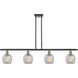 Ballston Belfast LED 48 inch Black Antique Brass Island Light Ceiling Light in Clear Crackle Glass, Ballston
