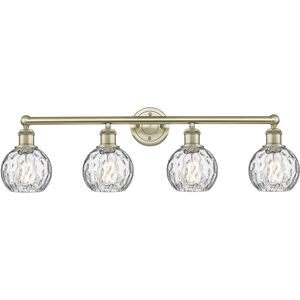 Athens Water Glass 4 Light 33 inch Antique Brass Bath Vanity Light Wall Light