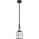 Franklin Restoration Bell Cage 1 Light 6 inch Black Antique Brass Mini Pendant Ceiling Light in Incandescent, Matte White, Franklin Restoration