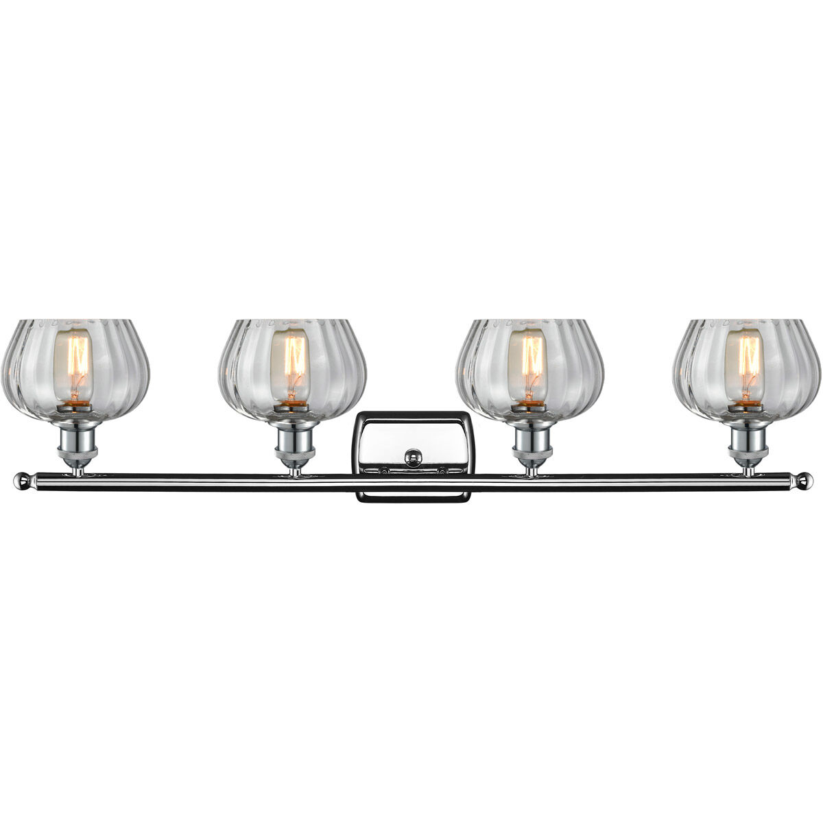 Ballston Fenton 4 Light 36 inch Polished Chrome Bath Vanity Light Wall Light in Clear Glass, Ballston