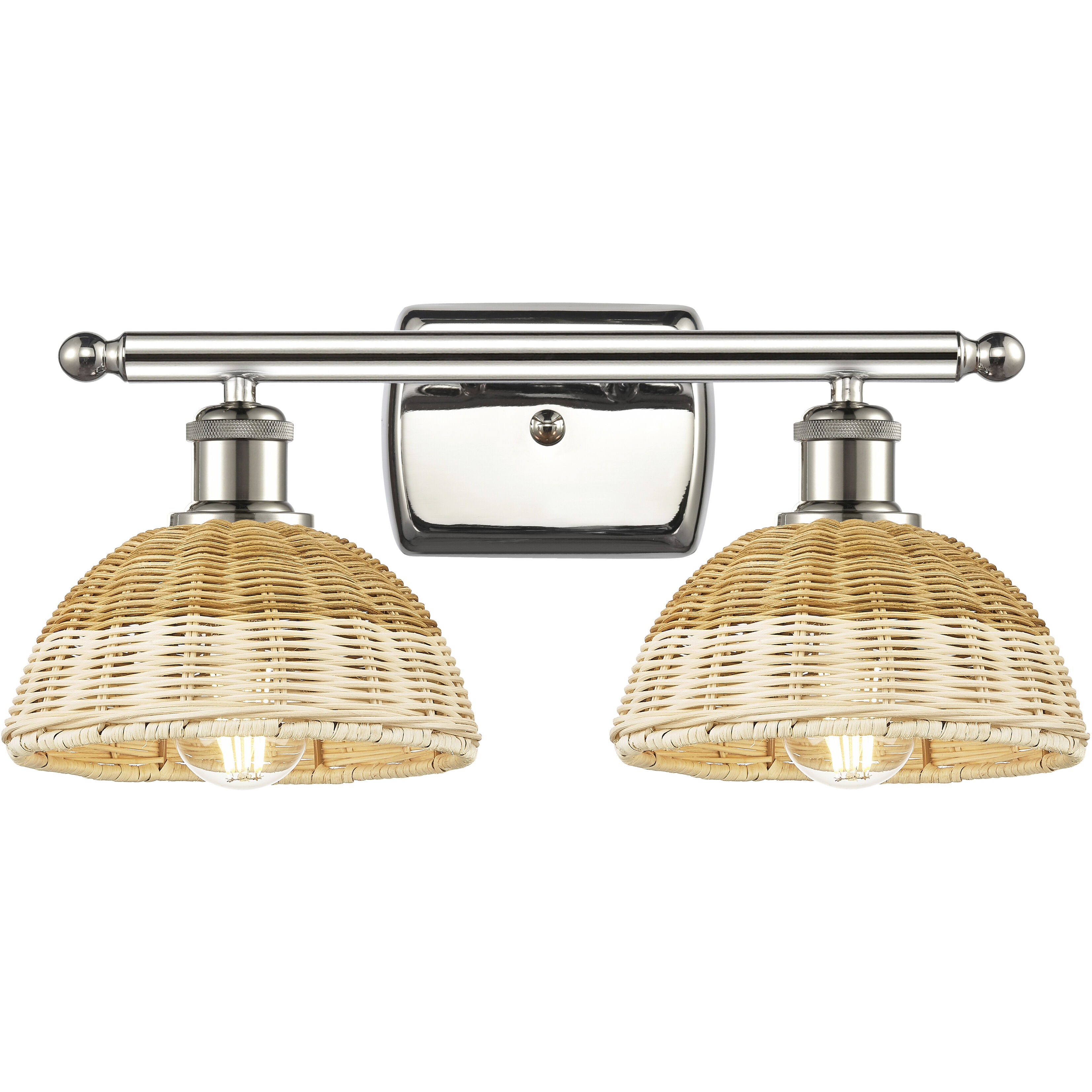 Ballston Bristol Natural II 2 Light 17.5 inch Polished Nickel Bath Vanity Light Wall Light