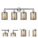 Edison Cobbleskill 4 Light 32 inch Polished Chrome Bath Vanity Light Wall Light in Mercury Glass
