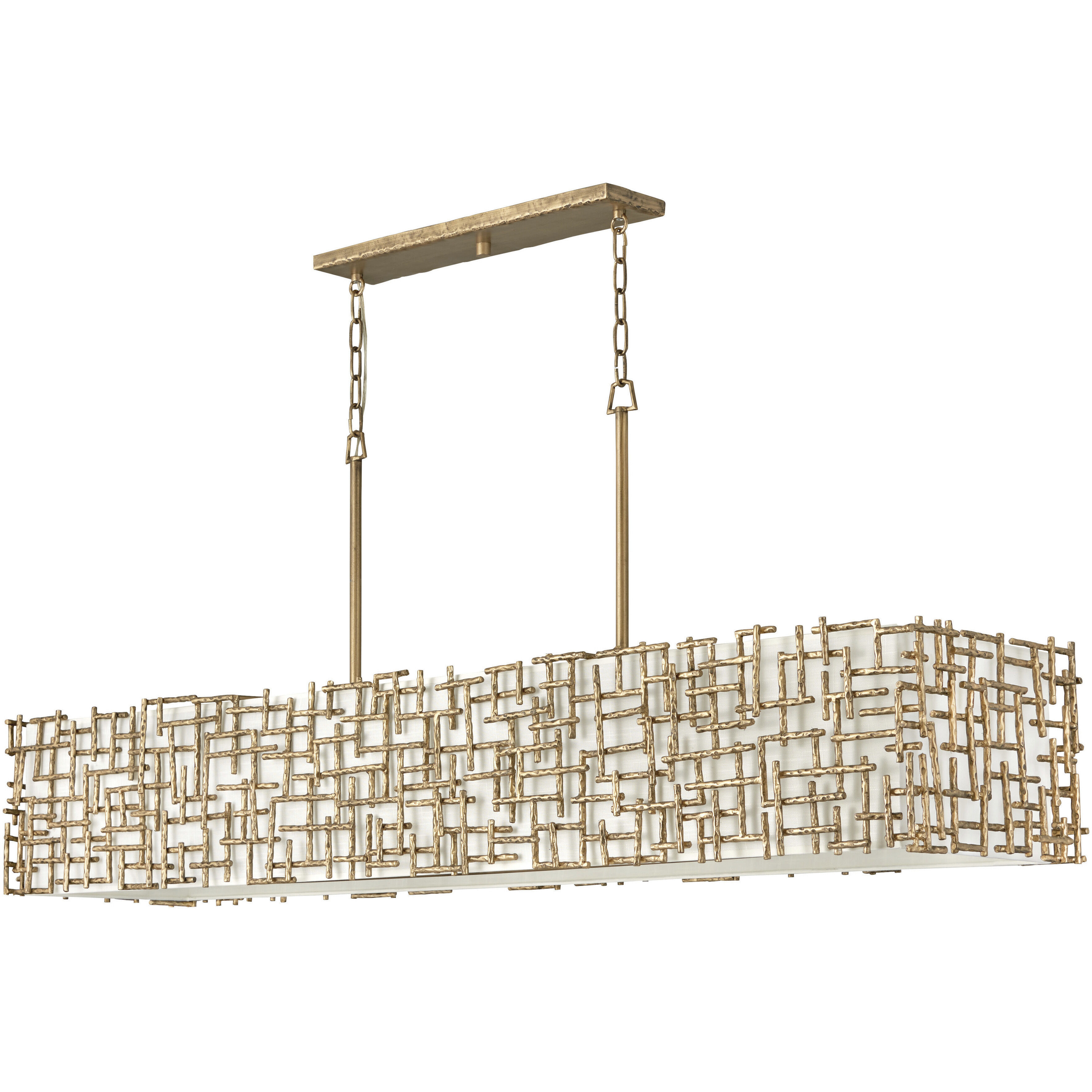 Farrah LED 60 inch Burnished Gold Chandelier Ceiling Light, Linear & Oval