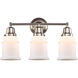Aditi Canton 3 Light 22 inch Brushed Satin Nickel Bath Vanity Light Wall Light, Aditi