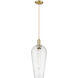 Chelsea 1 Light 8 inch Champagne Bronze Mini Pendant Ceiling Light in Seedy Deco Swirl Glass