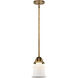 Nouveau 2 Canton 1 Light 5.25 inch Brushed Brass Mini Pendant Ceiling Light in Incandescent, Matte White