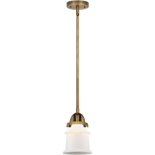 Nouveau 2 Canton 1 Light 5.25 inch Brushed Brass Mini Pendant Ceiling Light in Incandescent, Matte White