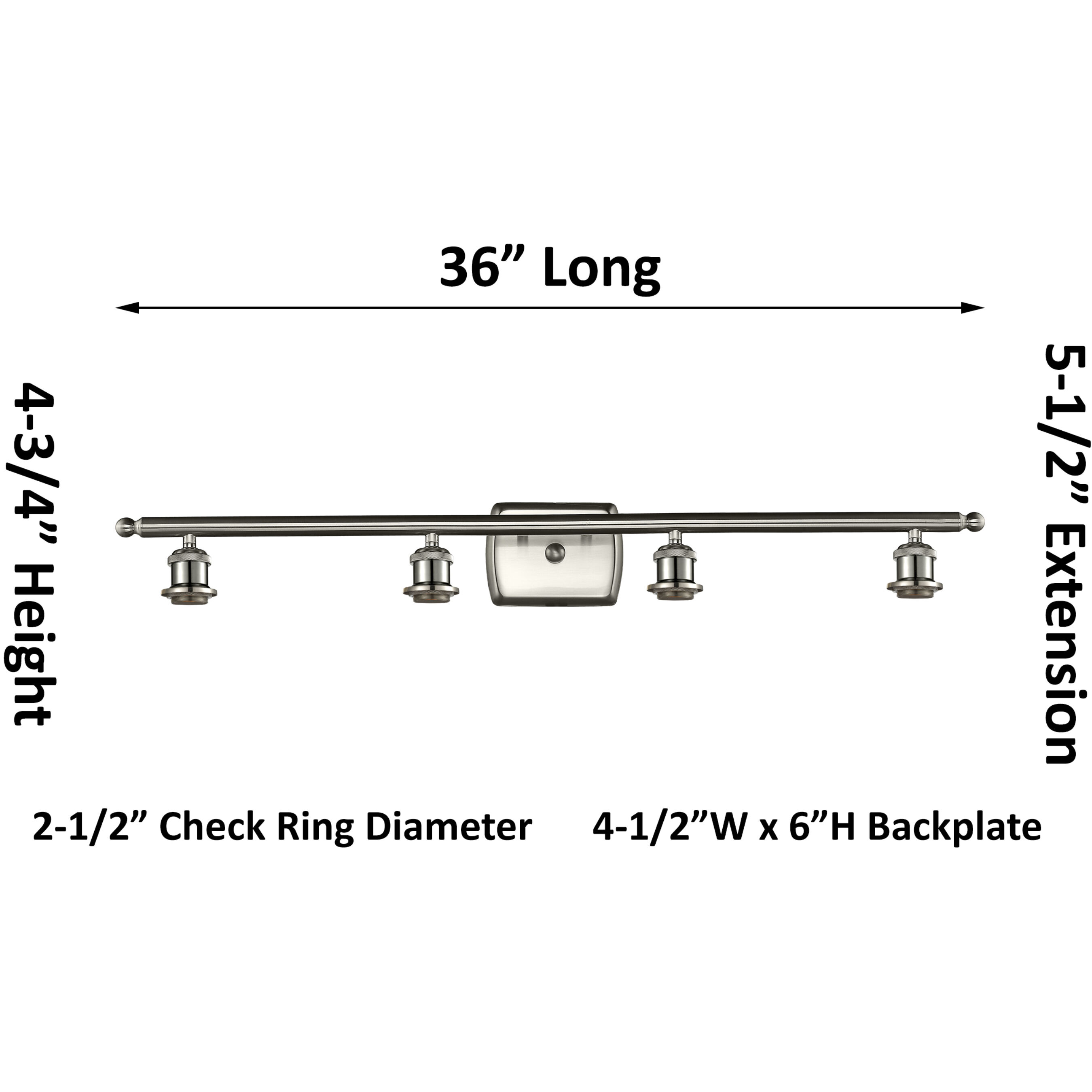 Ballston Brookhaven Globe 4 Light 38 inch Brushed Satin Nickel Bath Vanity Light Wall Light in Slate Glass