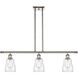 Ballston Ellery 3 Light 36 inch Polished Nickel Island Light Ceiling Light in Clear Glass, Ballston