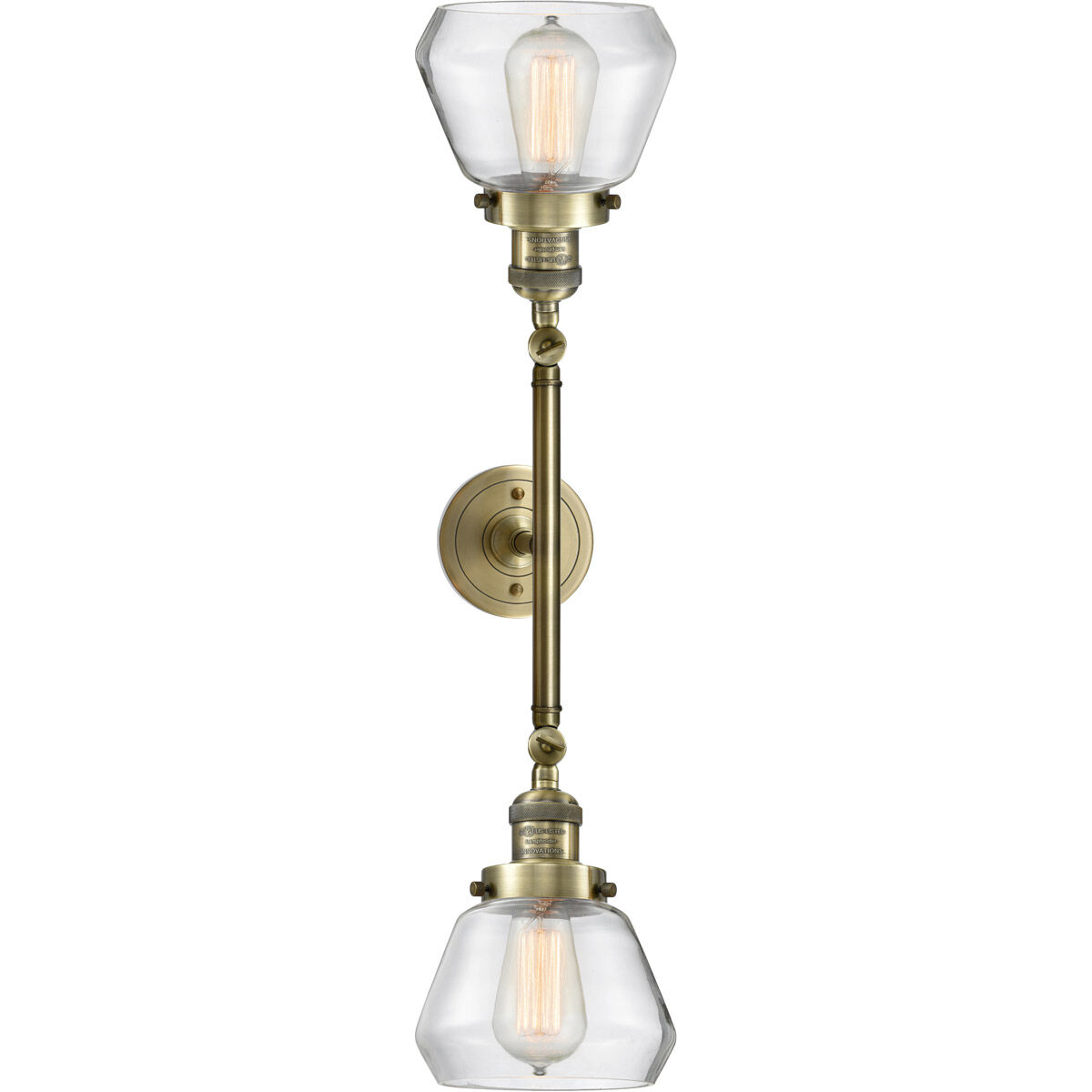 Franklin Restoration Fulton LED 17 inch Antique Brass Bath Vanity Light Wall Light in Clear Glass, Franklin Restoration