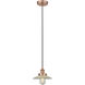 Edison Halophane 1 Light 9 inch Antique Copper Mini Pendant Ceiling Light