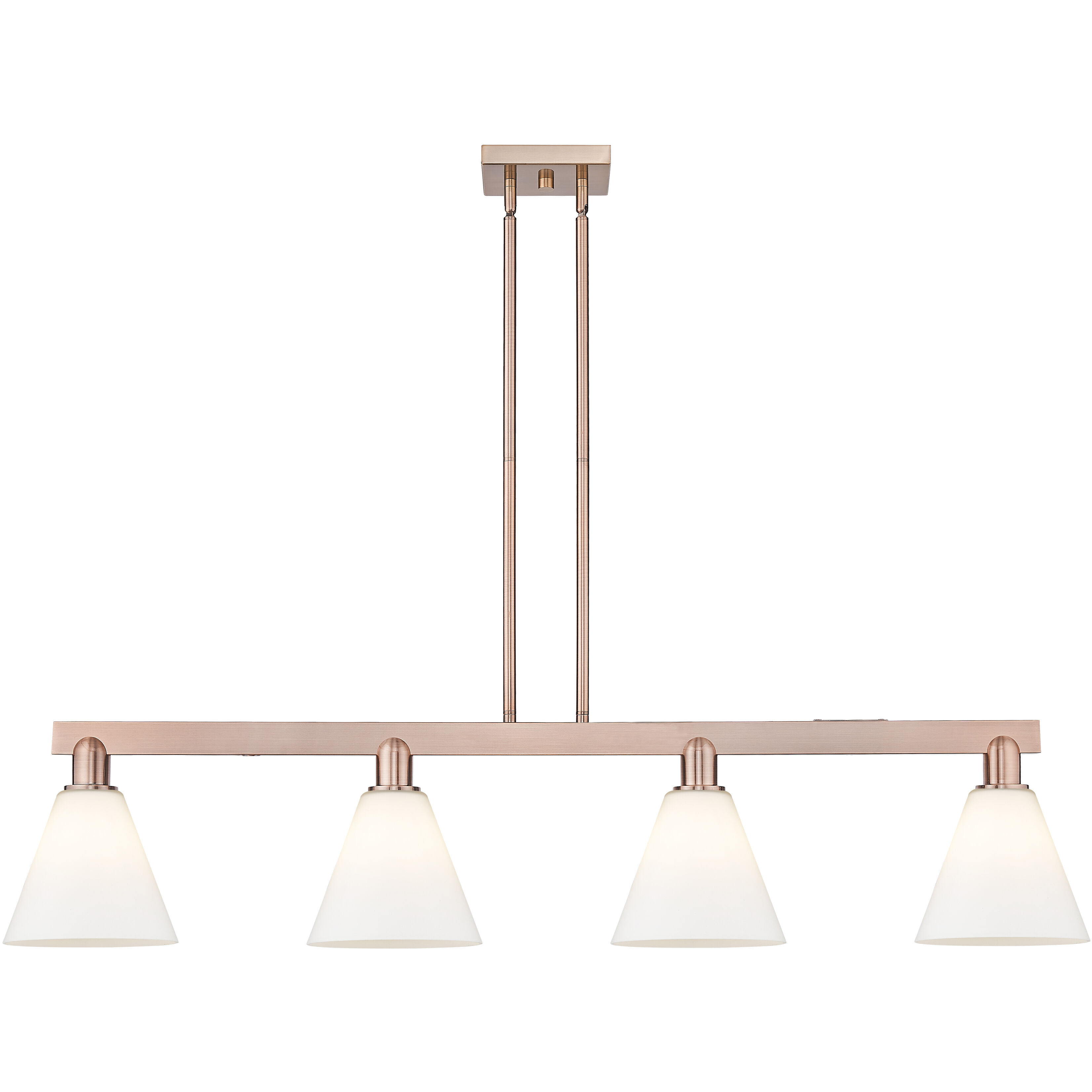 Arcadia Berkshire Glass Island Light Ceiling Light in Antique Copper, Matte White