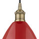 Edison Plymouth Dome LED 8 inch Antique Brass Mini Pendant Ceiling Light