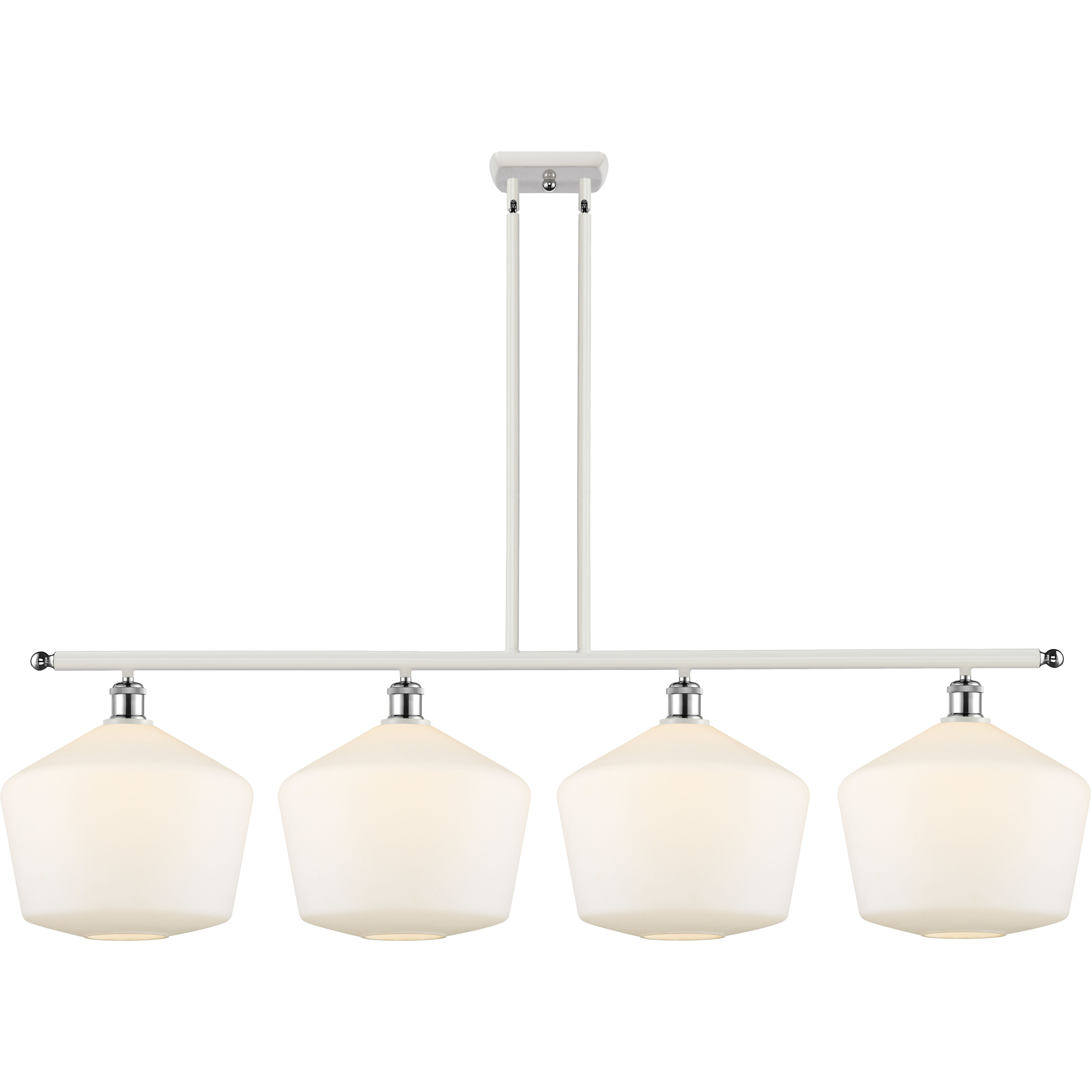 Ballston Cindyrella LED 50 inch White and Polished Chrome Island Light Ceiling Light in Matte White Glass