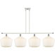 Ballston Cindyrella LED 50 inch White and Polished Chrome Island Light Ceiling Light in Matte White Glass