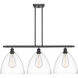 Ballston Ballston Dome 3 Light 39 inch Matte Black Island Light Ceiling Light in Clear Glass