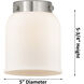 Aditi Small Bell 1 Light 6 inch Brushed Satin Nickel Flush Mount Ceiling Light in Plated Smoke Glass, Aditi