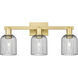 Bridal Veil 3 Light 24 inch Satin Gold Bath Vanity Light Wall Light in Light Smoke Glass