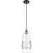 Ballston Windham LED 7 inch Black Antique Brass Mini Pendant Ceiling Light in Clear Glass