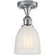 Edison Brookfield 1 Light 6 inch Polished Chrome Semi-Flush Mount Ceiling Light in White