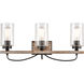 Paladin LED 24 inch Matte Black Bath Vanity Light Wall Light in Seedy Glass