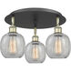 Belfast 3 Light 17.75 inch Black Antique Brass Flush Mount Ceiling Light in Clear Crackle