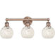 Edison White Mouchette 3 Light 24 inch Antique Copper Bath Vanity Light Wall Light