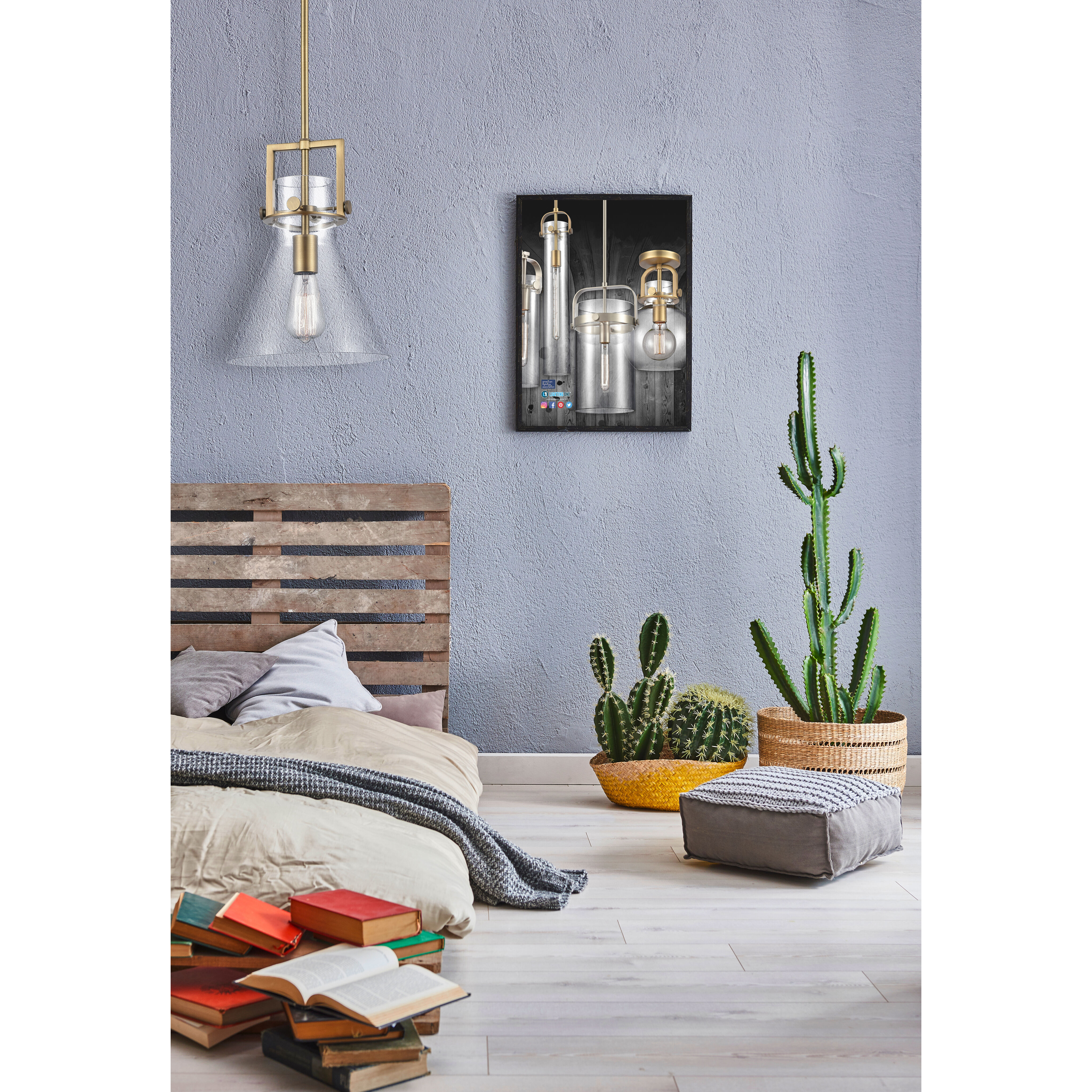 Restoration Newton LED 10 inch Brushed Brass Mini Pendant Ceiling Light, Restoration