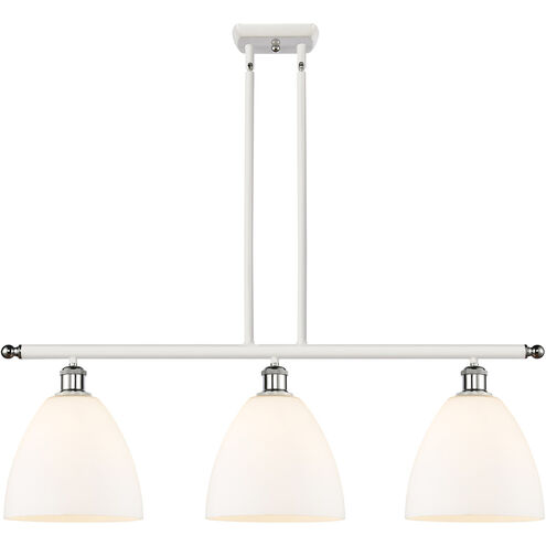 Ballston Ballston Dome LED 36 inch White and Polished Chrome Island Light Ceiling Light in Matte White Glass