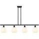 Ballston White Venetian 4 Light 48 inch Matte Black Stem Hung Island Light Ceiling Light