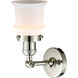 Franklin Restoration Small Canton 1 Light 7 inch Polished Nickel Sconce Wall Light in Matte White Glass, Franklin Restoration